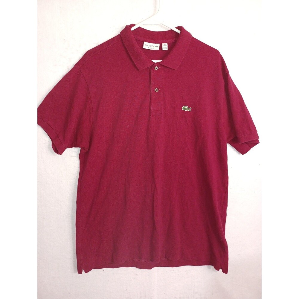 Lacoste Polo Shirt Mens 2XL XXL 7 Red Casual Rugby Preppy Gator Logo Cotton Men